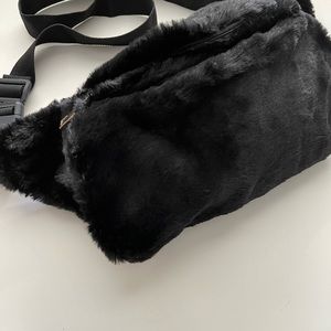 NEW Faux Fur Belt Bag Fanny Pack Black